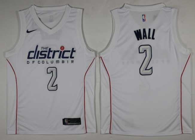 Nike Wizards #2 John Wall White City Edition Swingman Jersey